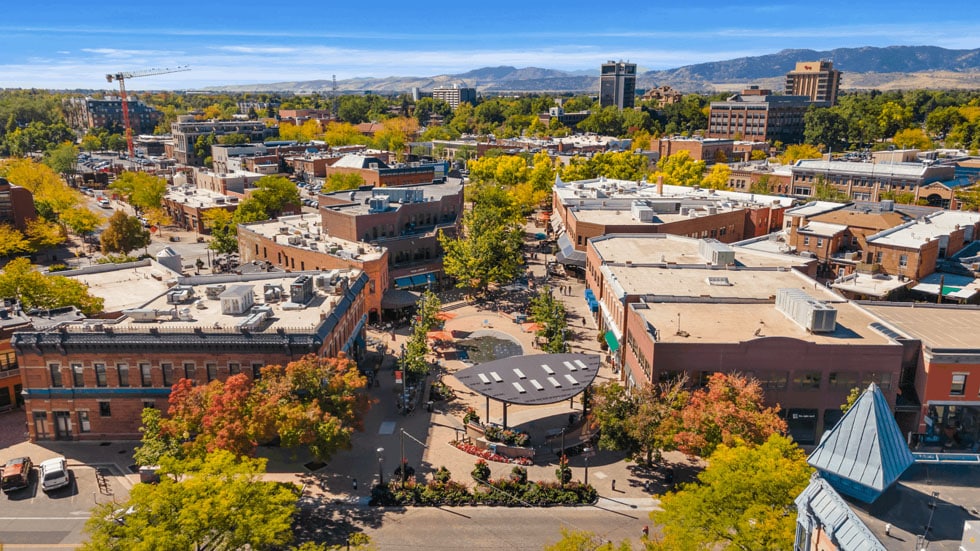 old town fort collins aerial stock photo 09 | Boxwood Photos